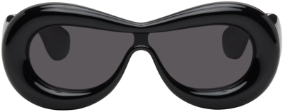 Shop Loewe Black Inflated Sunglasses In Shiny Black / Smoke