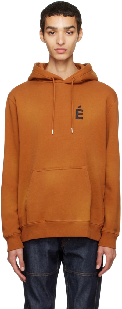 Shop Etudes Studio Orange Klein Patch Hoodie In Spray Brown