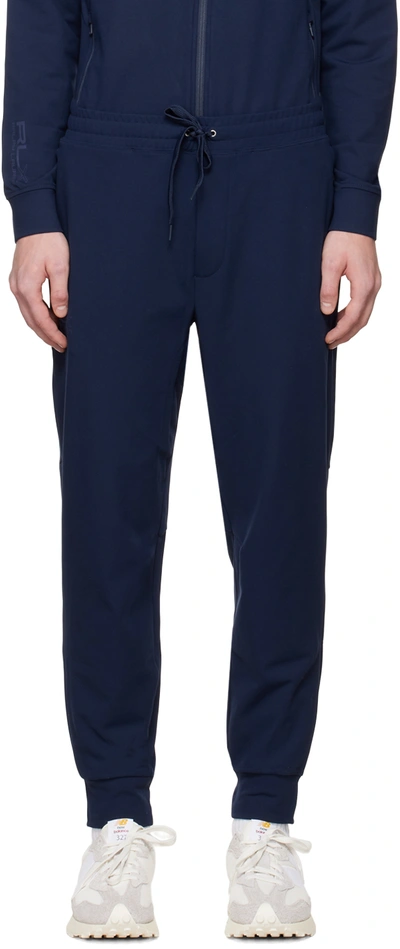 Shop Ralph Lauren Navy Moisture-wicking Lounge Pants In French Navy