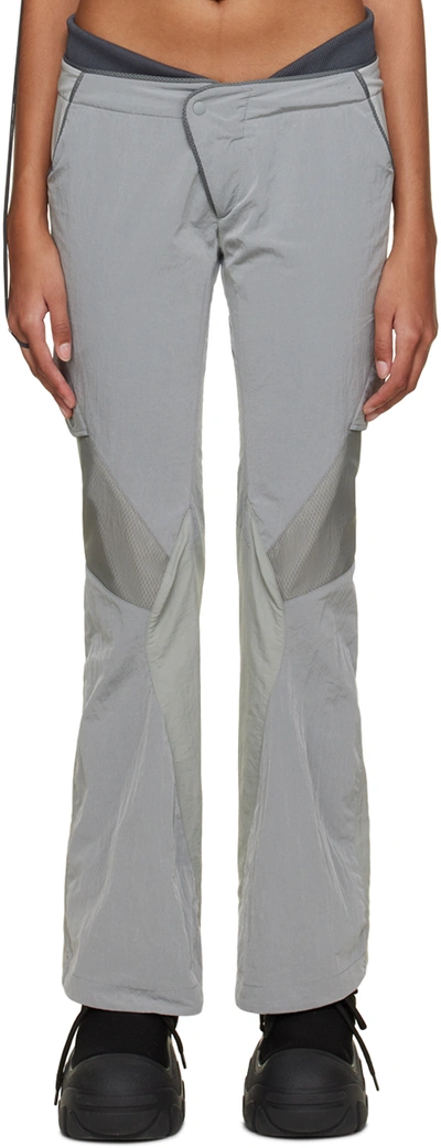 Shop Hyein Seo Gray Low Rise Trousers In Light Grey