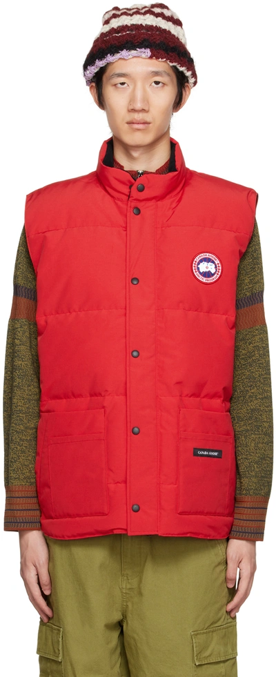 Shop Canada Goose Red Freestyle Crew Down Vest