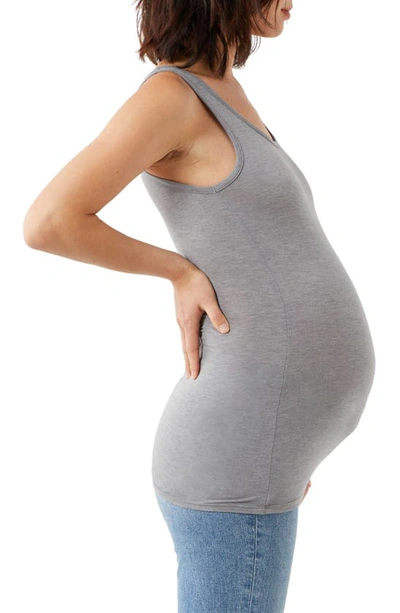 Shop A Pea In The Pod Scoop Neck Maternity/postpartum Tank Top In Grey