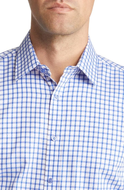 Daniel Hechter Trim Fit Windowpane Check Cotton Dress Shirt In Royal