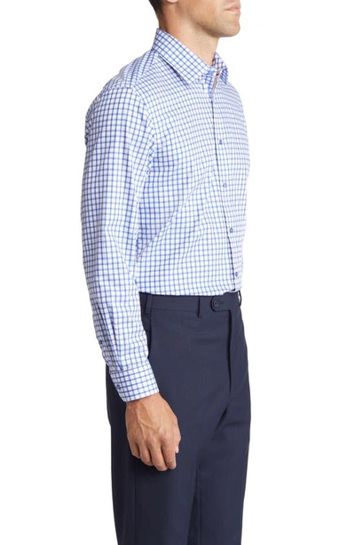 Daniel Hechter Trim Fit Windowpane Check Cotton Dress Shirt In Royal