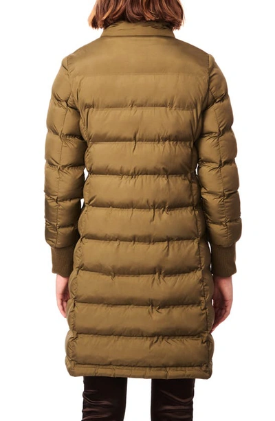 Shop Bernardo Quilted Recycled Polyester Walker Coat In Olive Branch