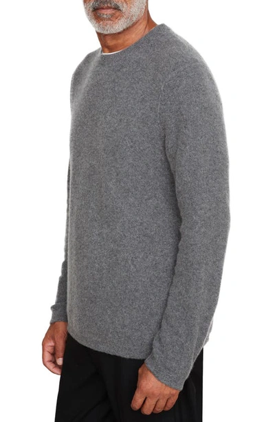 Shop Vince Boiled Cashmere Crewneck Sweater In Medium Heather Grey