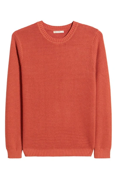 Shop Marine Layer Cotton Crewneck Sweater In Amber Brown