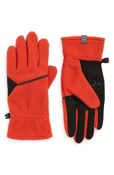 Shop Ur Fleece Grip Gloves In Molten Lava