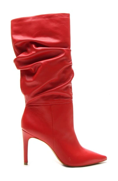 Bcbgmaxazria Toni Slouch Pointed Toe Boot In Red