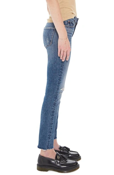 Shop Mother The Dazzler Ripped Mid Rise Ankle Slim Jeans In Going In Circles