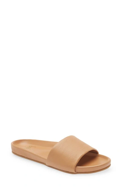 Shop Beek Gallito Leather Slide Sandal In Honey/honey