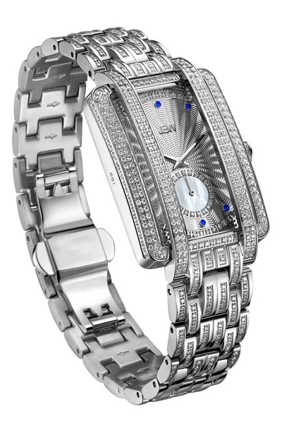 Shop Jbw Mink Platinum Diamond Bracelet Watch, 28mm In Rhodium