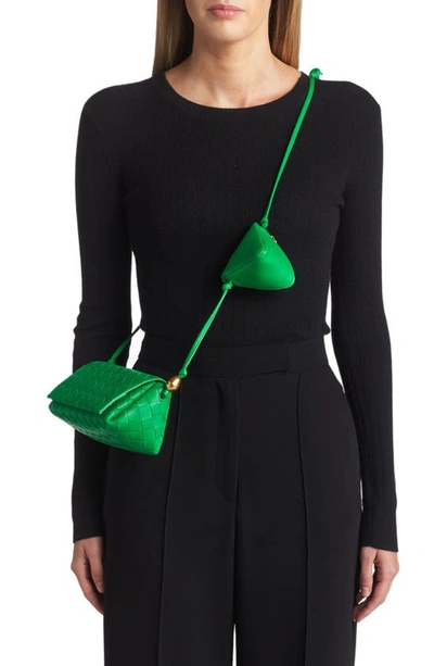Bottega Veneta Multipouch Intrecciato Leather Crossbody Bag In Parakeet-gold