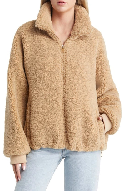 Shop Levi's Zip Front Teddy Jacket In Sesame