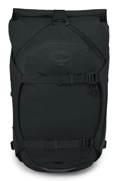 Shop Osprey Metron 22 Water Repellent Roll Top Backpack In Black