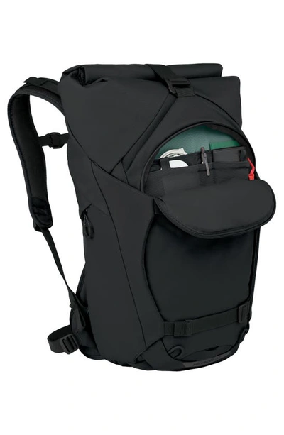 Shop Osprey Metron 22 Water Repellent Roll Top Backpack In Black