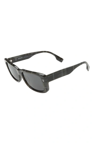 Shop Burberry 55mm Rectangular Sunglasses In Charcoal