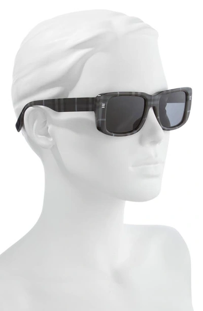 Shop Burberry 55mm Rectangular Sunglasses In Charcoal