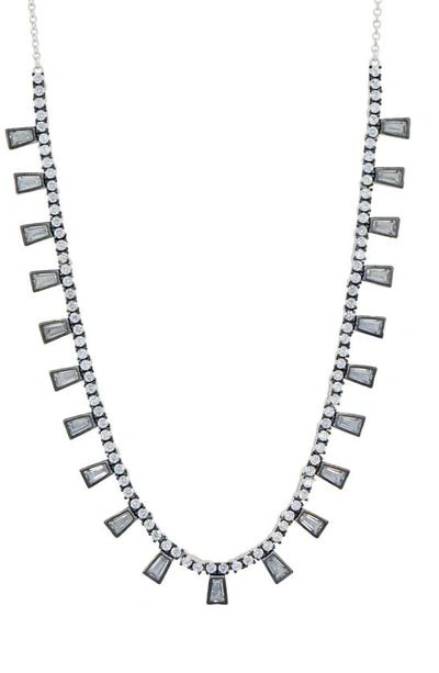 Shop Freida Rothman Streets Of Brooklyn Crystal Necklace In Silver And Black