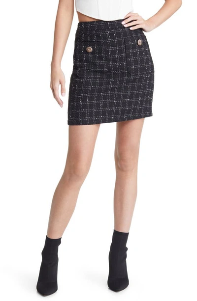 Vero Moda Plaid Tweed Skirt In Black | ModeSens
