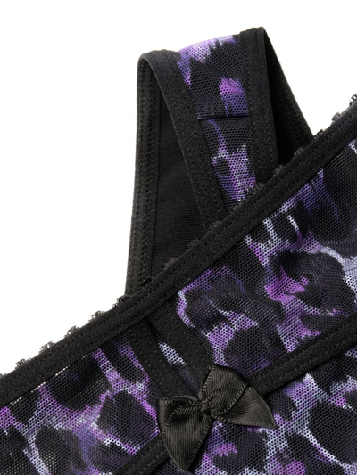 Shop Marlies Dekkers Leopard Print Sheer Thong In Purple