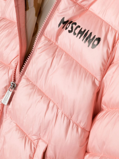 Shop Moschino Teddy Bear-motif Padded Jacket In Pink
