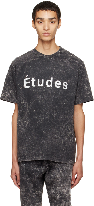 Shop Etudes Studio Gray Wonder Bleached T-shirt In Bleached Black