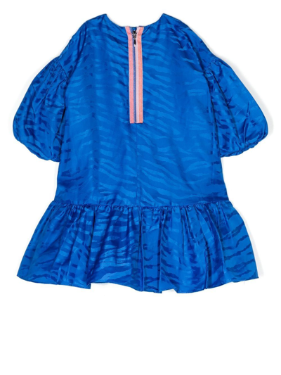 Shop Kenzo Tiger Head-motif Dress In Blue
