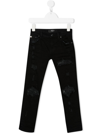 Shop Amiri Straight-leg Denim Jeans In Black