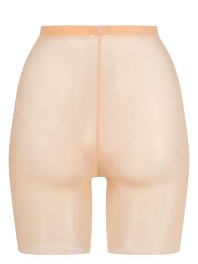 Shop Wolford Tulle-mesh Sheer Shorts In Neutrals