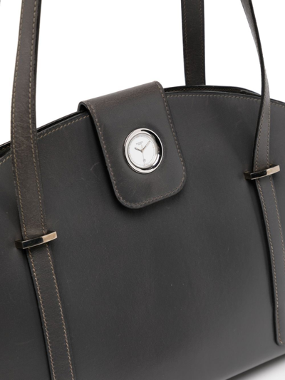 Pre-owned Hermes 1999  Lin Watch Shoulder Bag In Grey
