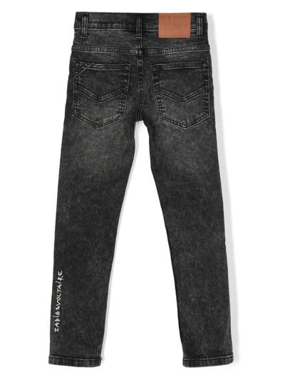 Zadig & Voltaire Washed Stretch Cotton Denim Slim Jeans In Black