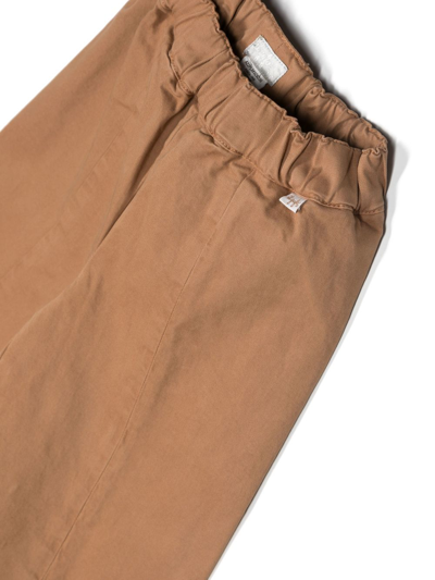 Shop Il Gufo Elasticated Wide-leg Trousers In Neutrals