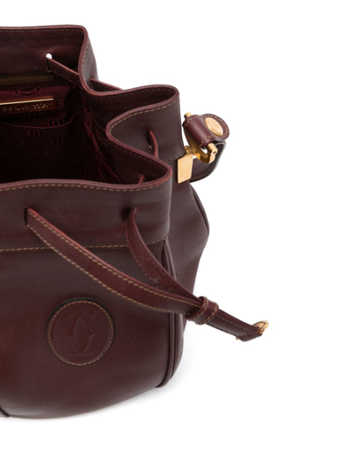 Pre-owned Cartier 2000s  Logo-embossed Bucket Bag In Red
