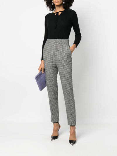 Pre-owned Chanel 1990s Tie-detailed Cashmere Top In Black