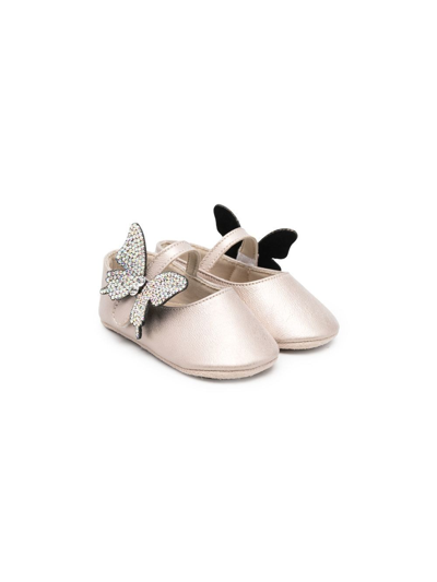 Shop Babywalker Butterfly-detail Ballerina Shoes In Neutrals