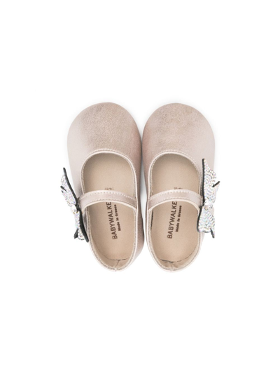 Shop Babywalker Butterfly-detail Ballerina Shoes In Neutrals