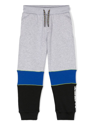 Shop Kenzo Colour-block Track Pants In Grey