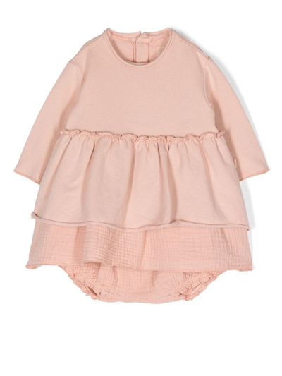 Shop Teddy & Minou Round-neck Ruffle Dress In Pink