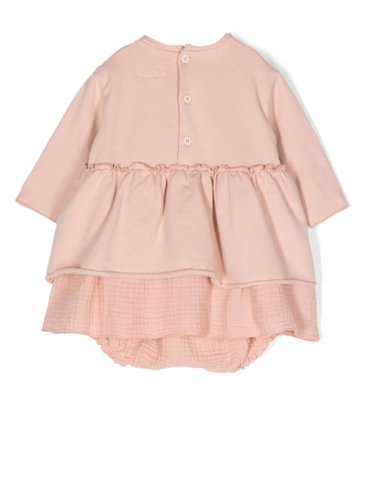 Teddy & Minou Double-breasted Hooded Jacket In Pink