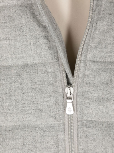 Shop Eleventy Padded Zip-up Gilet In Grey