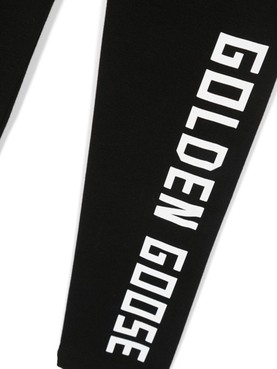 Shop Golden Goose Logo Print Track Pants In Black