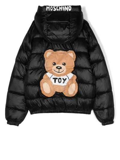 Moschino Kids Teddy Bear-print Padded Jacket - Black
