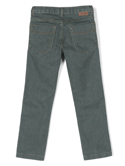 Shop Bonpoint Dewey Straight-leg Jeans In Green