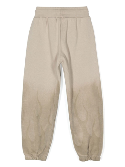 Vision Of Super Gradient-effect Flame Track Pants In Grey