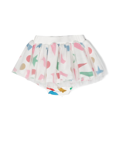 Shop Stella Mccartney Graphic-print Tulle Skirt In White