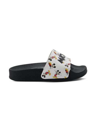 Shop Moa Mikey Cartoon-print Slides In White