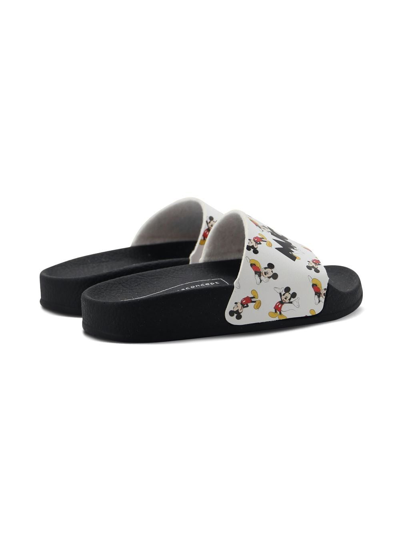 Shop Moa Mikey Cartoon-print Slides In White