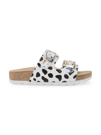 Moa Dalmatian-print Buckled Sandals In White