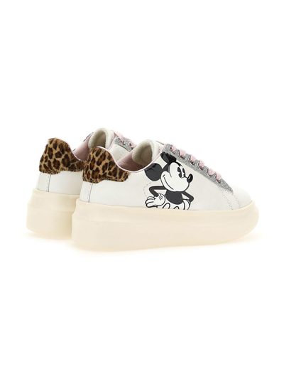 Shop Moa Mickey Platform Sneakers In White